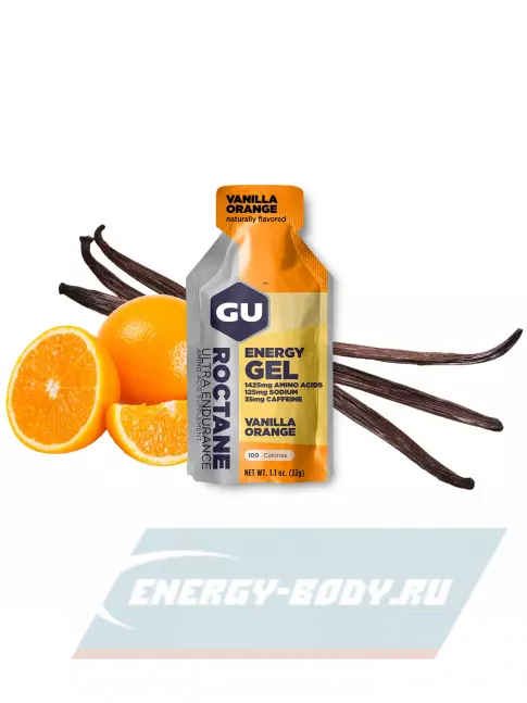 Энергетический гель GU Energy Labs GU ROCTANE Energy Gel 35mg caffeine 32 г, Ваниль-Апельсин Энергетический гель GU Energy Labs GU ROCTANE Energy Gel 35mg caffeine 32 г, Ваниль-Апельсин
