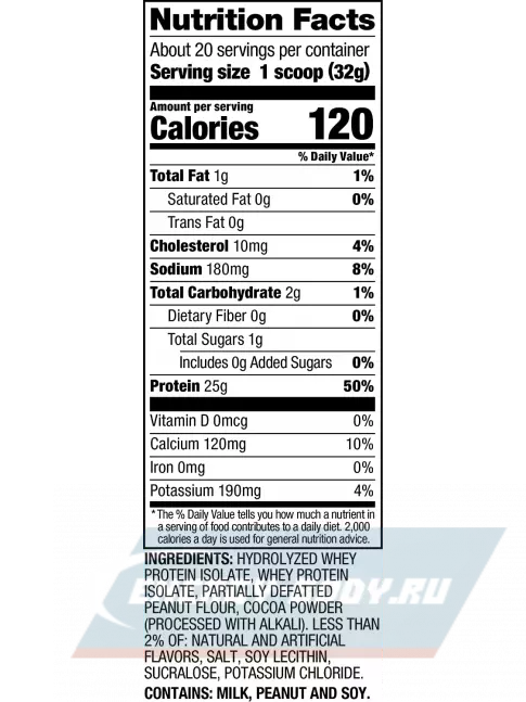  Dymatize ISO100 Hydrolyzed 650 г, Шоколадовое арахисовое масло