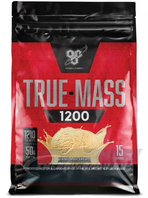 Гейнер BSN True Mass 1200 Weight Gainer 4650 г, Ванильное мороженное