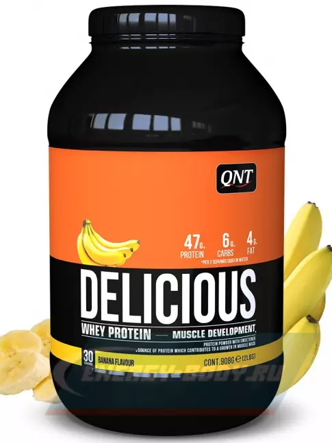  QNT DELICIOUS WHEY PROTEIN POWDER 908 г, Банан