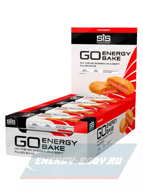 Батончик энергетический SCIENCE IN SPORT (SiS) GO Energy Bake 12 х 50 г, Клубника