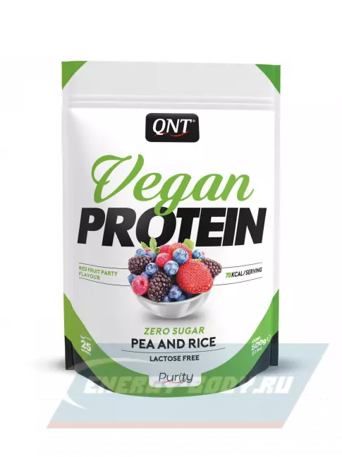  QNT Vegan Protein Zero Sugar 500 г, Красные ягоды