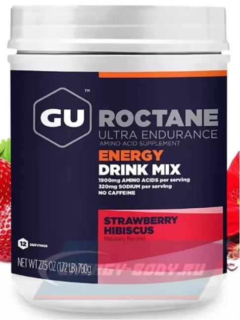  GU ENERGY GU ROCTANE ENERGY DRINK MIX 780 г, Клубника - Гибискус