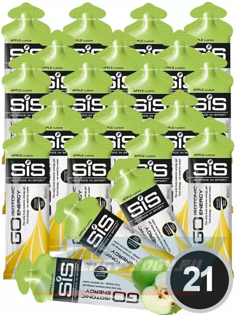 Энергетический гель SCIENCE IN SPORT (SiS) GO Isotonic Energy Gels 21 x 60 мл, Яблоко