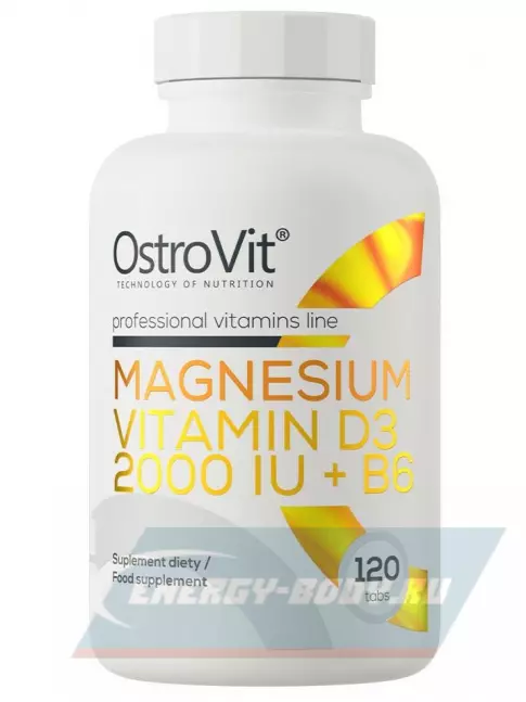  OstroVit Magnesium + Vitamin D3 2000 IU + B6 120 таблеток