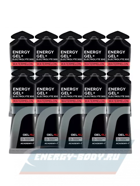 Энергетический гель GEL4U Energy GEL + Electrolyte 300 10 x 60 г, Арбуз