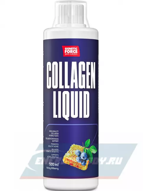 COLLAGEN GENETIC FORCE Collagen Liquid 500 мл, Черника-мед COLLAGEN GENETIC FORCE Collagen Liquid 500 мл, Черника-мед