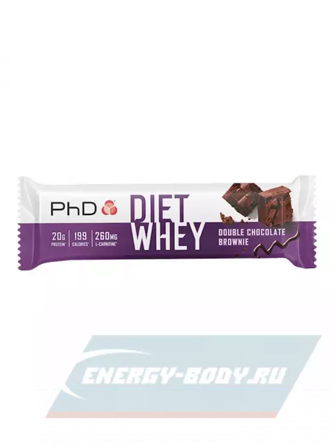 Батончик протеиновый PhD Nutrition Diet Whey Bar 63 г, Двойной шоколадный брауни