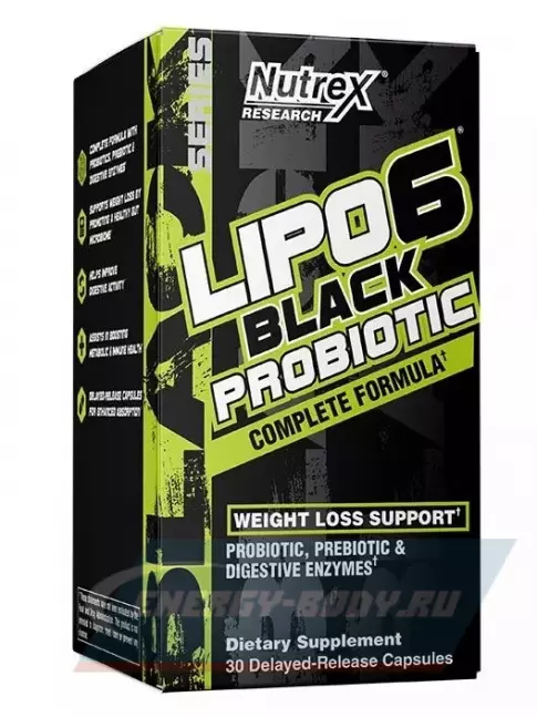  NUTREX Lipo-6 BLACK PROBIOTIC 30 капсул