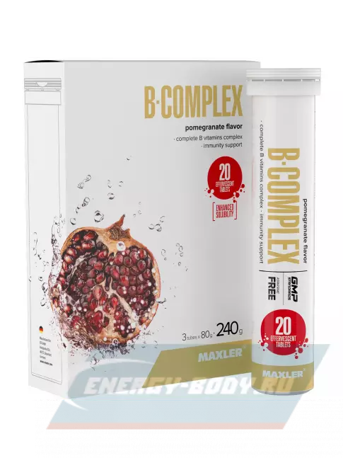  MAXLER B-Complex 3 x 20 шипучих таблеток, Гранат