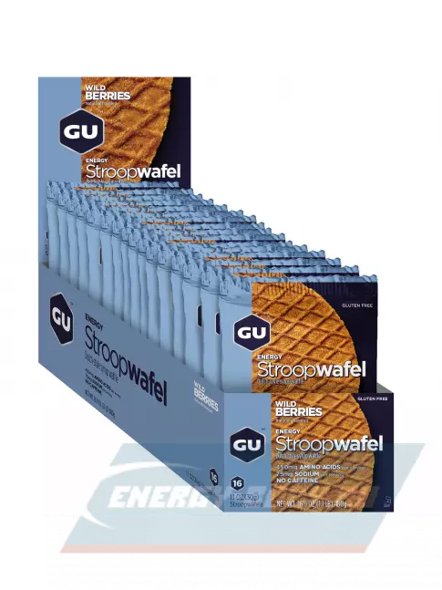 Батончик энергетический GU ENERGY GU ENERGY STROOPWAFEL no caffeine 16 x 32 г, Дикие ягоды