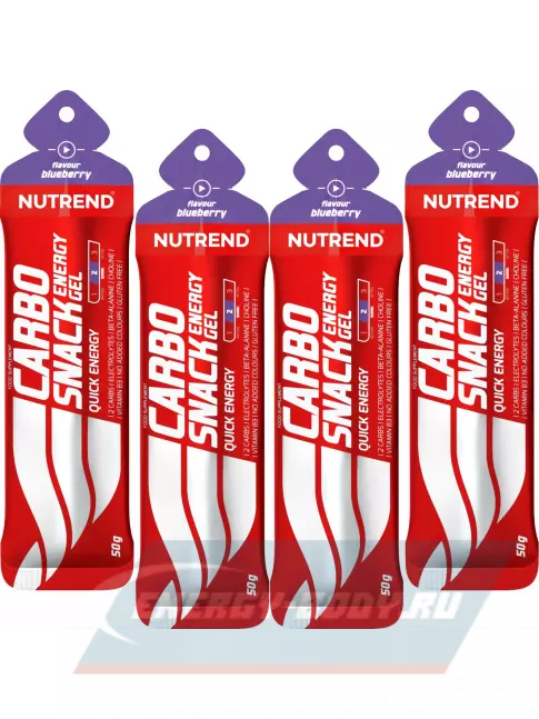 Энергетический гель NUTREND Carbosnack саше 4 шт x 50 г, Черника