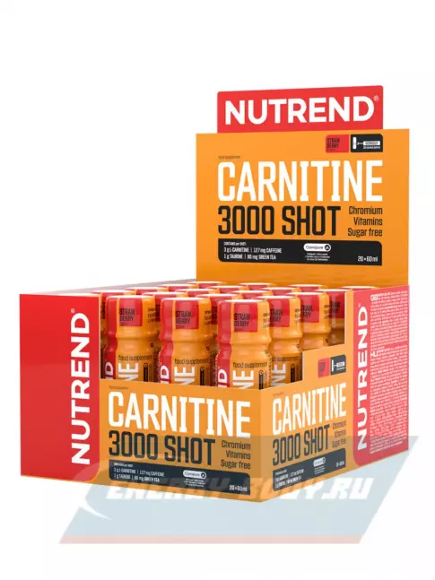 L-Карнитин NUTREND CARNITINE 3000 SHOT 20 х 60 мл, Клубника