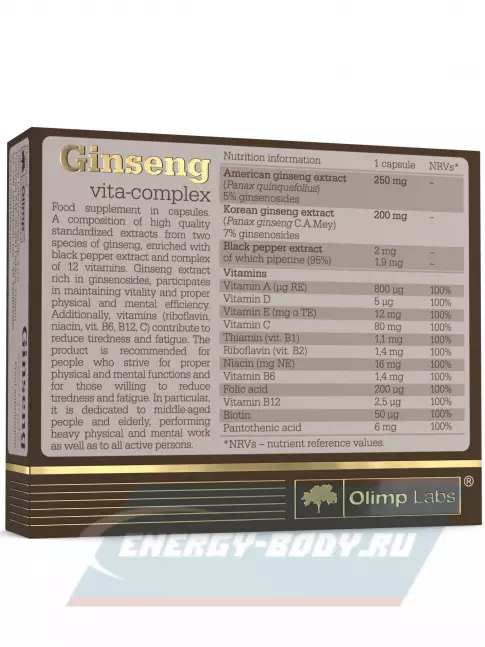  OLIMP Ginseng vita-complex 30 капсул, Нейтральный