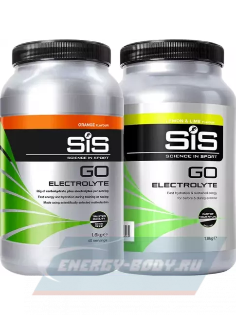  SCIENCE IN SPORT (SiS) GO Electrolyte Powder 2 x 1600 г, Апельсин, Лимон-Лайм