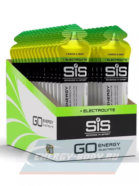 Энергетический гель SCIENCE IN SPORT (SiS) Go Energy + Electrolyte Gels 30 x 60 мл, Лимон-Мята