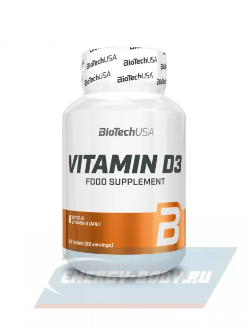 BioTechUSA BioTech Vitamin D3 2000 ME 60 таблеток BioTechUSA BioTech Vitamin D3 2000 ME 60 таблеток