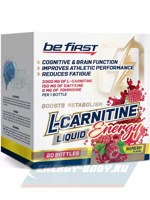 L-Карнитин Be First L-Carnitine Liquid Energy 20 х 25 мл, Малина