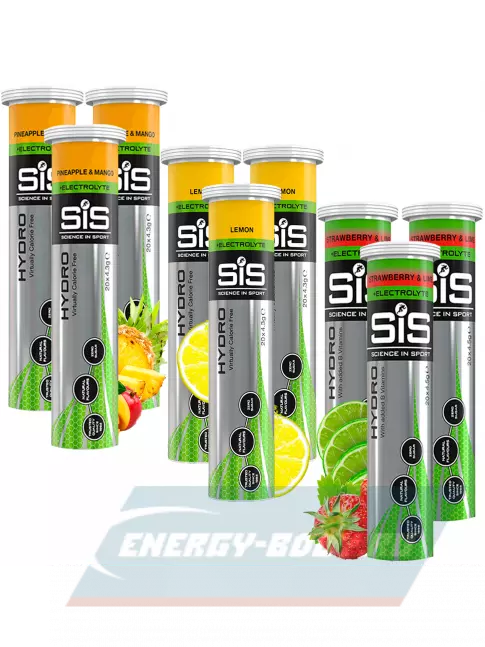  SCIENCE IN SPORT (SiS) GO Hydro Tablet 20s_3 9 x 20 таблеток, Ананас - Манго, Лимон, Клубника - Лайм