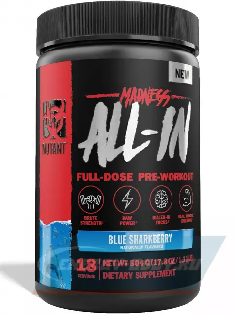 Предтерник Mutant MADNESS ALL-IN 504 г, Голубая акулья ягода