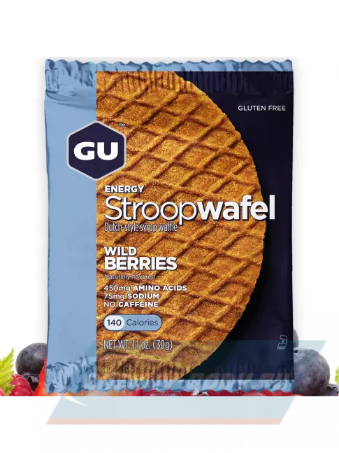 Батончик энергетический GU ENERGY GU ENERGY STROOPWAFEL no caffeine 16 x 32 г, Дикие ягоды