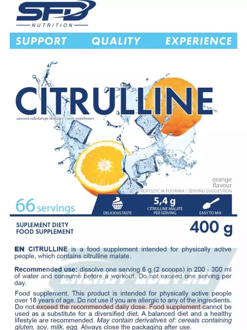  SFD Citrulline Powder 400 г, Апельсин