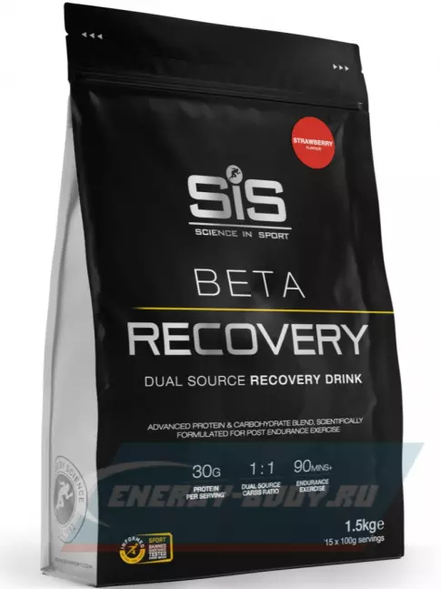 Предтерник SCIENCE IN SPORT (SiS) BETA RECOVERY 1500 г, Клубника