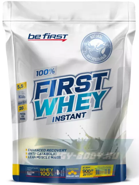  Be First First Whey protein (сывороточный протеин) 900 г + шейкер, Натуральный