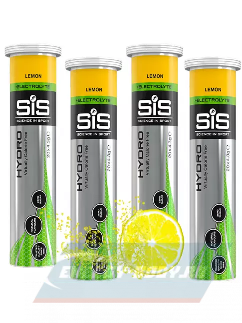  SCIENCE IN SPORT (SiS) GO Hydro Tablet 20s 4 x 20 таблеток, Лимон