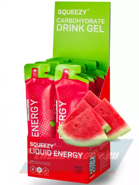 Энергетический гель SQUEEZY DRINK GEL no caffeine 12 x 60 мл, Арбуз