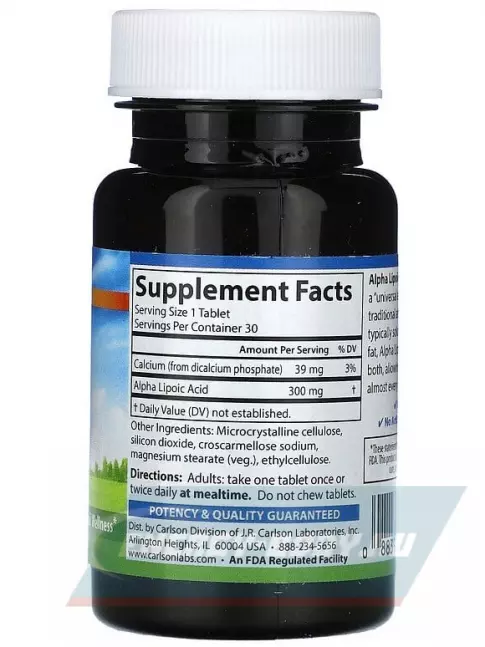  Carlson Labs Alpha Lipoic 30 таблеток