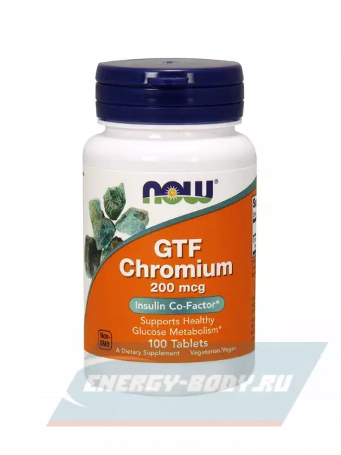 Минералы NOW Foods GTF Chromium 200 mcg 100 таблеток Минералы NOW Foods GTF Chromium 200 mcg 100 таблеток