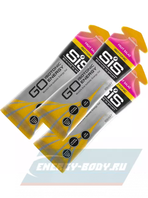 Энергетический гель SCIENCE IN SPORT (SiS) GO Isotonic Energy Gels 3 x 60 мл, Фруктовый салат