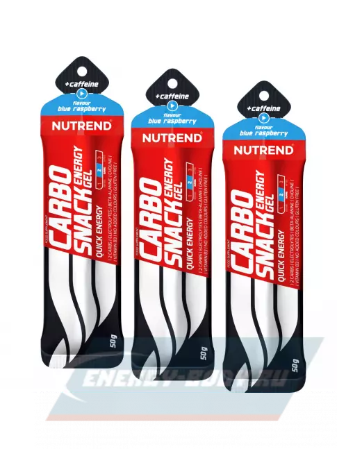 Энергетический гель NUTREND Carbosnack 60mg caffeine саше 3 шт x 50 г, Голубая малина
