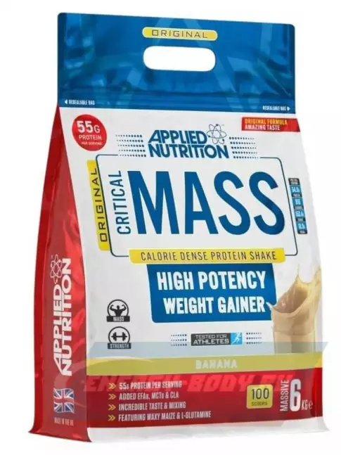 Гейнер APPLIED NUTRITION CRITICAL MASS (Original Formula) 6000 г, Банан