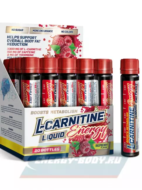L-Карнитин Be First L-Carnitine Liquid Energy 20 х 25 мл, Малина
