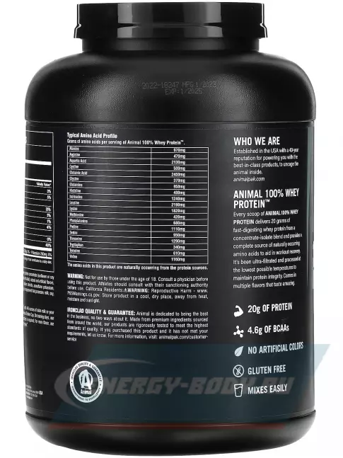  UNIVERSAL NUTRITION ANIMAL WHEY 1810 г, Шоколад
