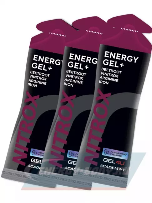 Энергетический гель GEL4U NITROX 3 x 60 г, Черная смородина