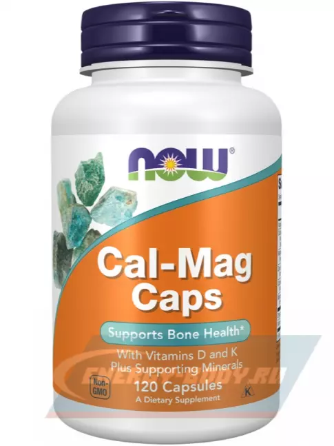  NOW FOODS Cal-Mag Caps, Кальций и Магний + Витамин D-3 120 капсул