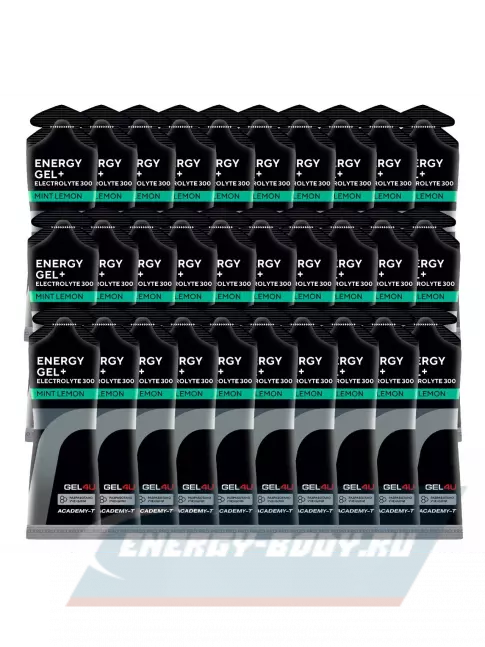 Энергетический гель GEL4U Energy GEL + Electrolyte 300 30 x 60 г, Лимон и Мята