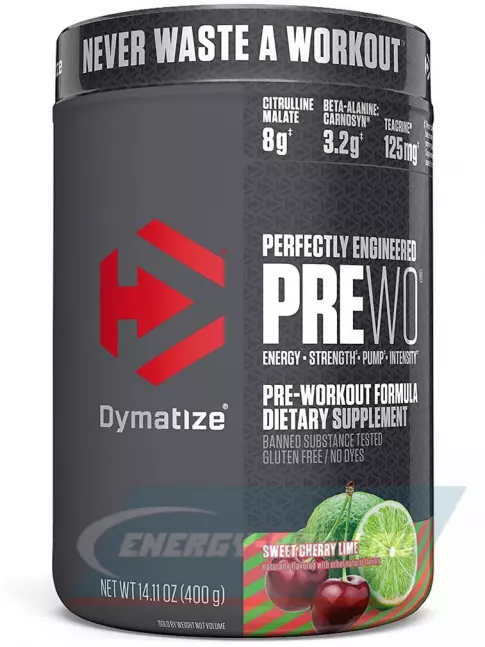 Предтерник Dymatize Pre W.O. 400 г, Вишня - Лайм