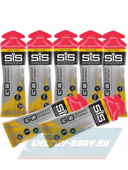 Энергетический гель SCIENCE IN SPORT (SiS) GO Isotonic Energy Gels 7 x 60 мл, Розовый грейпфрут