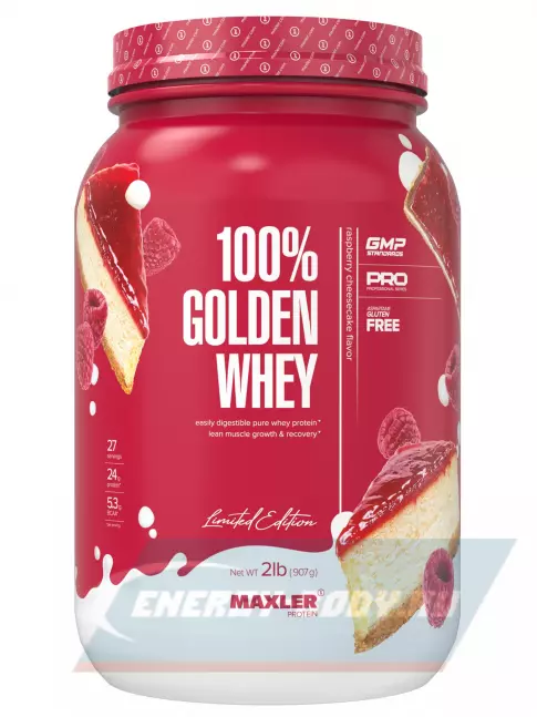  MAXLER 100% Golden Whey 907 г, Малиновый чизкейк