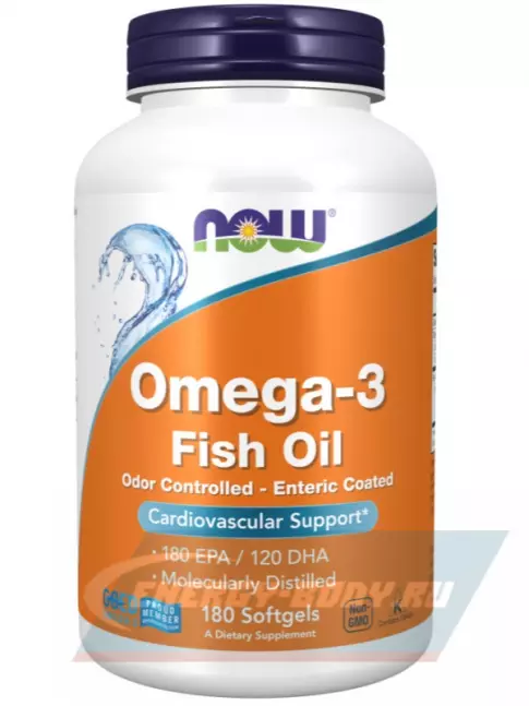 Omega 3 NOW Foods Omega-3 Fish Oil 1000 mg 180 капсул