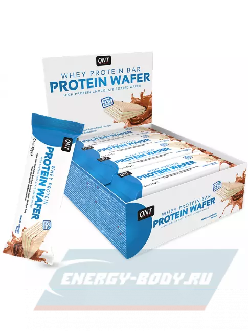 Батончик протеиновый QNT Protein Wafer 12 х 35 г, Ванильный йогурт
