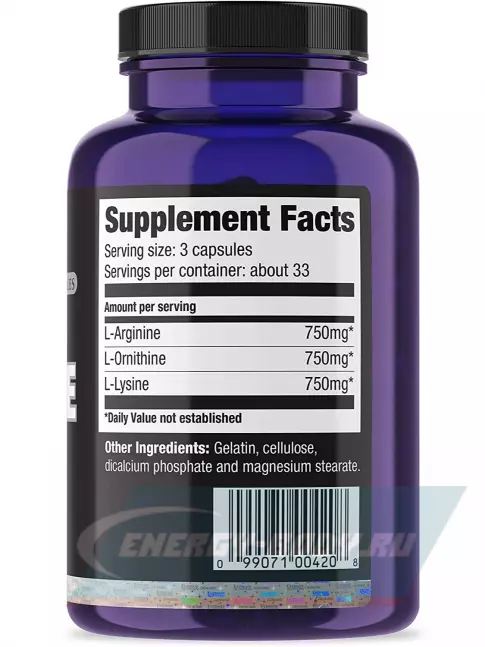  Ultimate Nutrition Arginine Ornithine Lysine 100 капсул