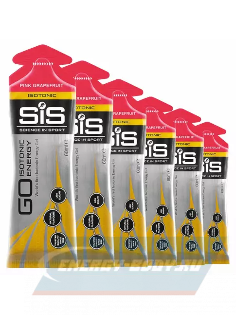 Энергетический гель SCIENCE IN SPORT (SiS) GO Isotonic Energy Gels 6 x 60 мл, Розовый грейпфрут