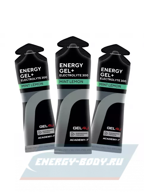 Энергетический гель GEL4U Energy GEL + Electrolyte 300 3 x 60 г, Лимон и Мята