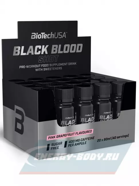 Предтерник BioTechUSA Black blood Shot 20 х 60 мл, Розовый грейпфрут Предтерник BioTechUSA Black blood Shot 20 х 60 мл, Розовый грейпфрут