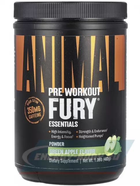 Предтерник UNIVERSAL NUTRITION Animal Fury 483 г, Зеленое яблоко